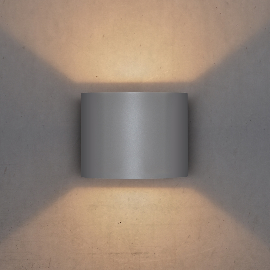 Brilagi - Aplique LED para exterior RONDO LED/6W/230V gris IP54