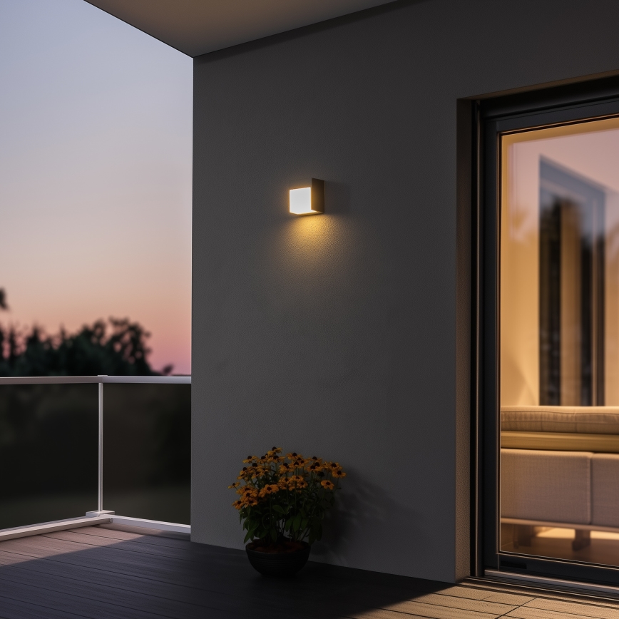 Brilagi - Aplique LED para exterior TERNI LED/12W/230V gris IP44