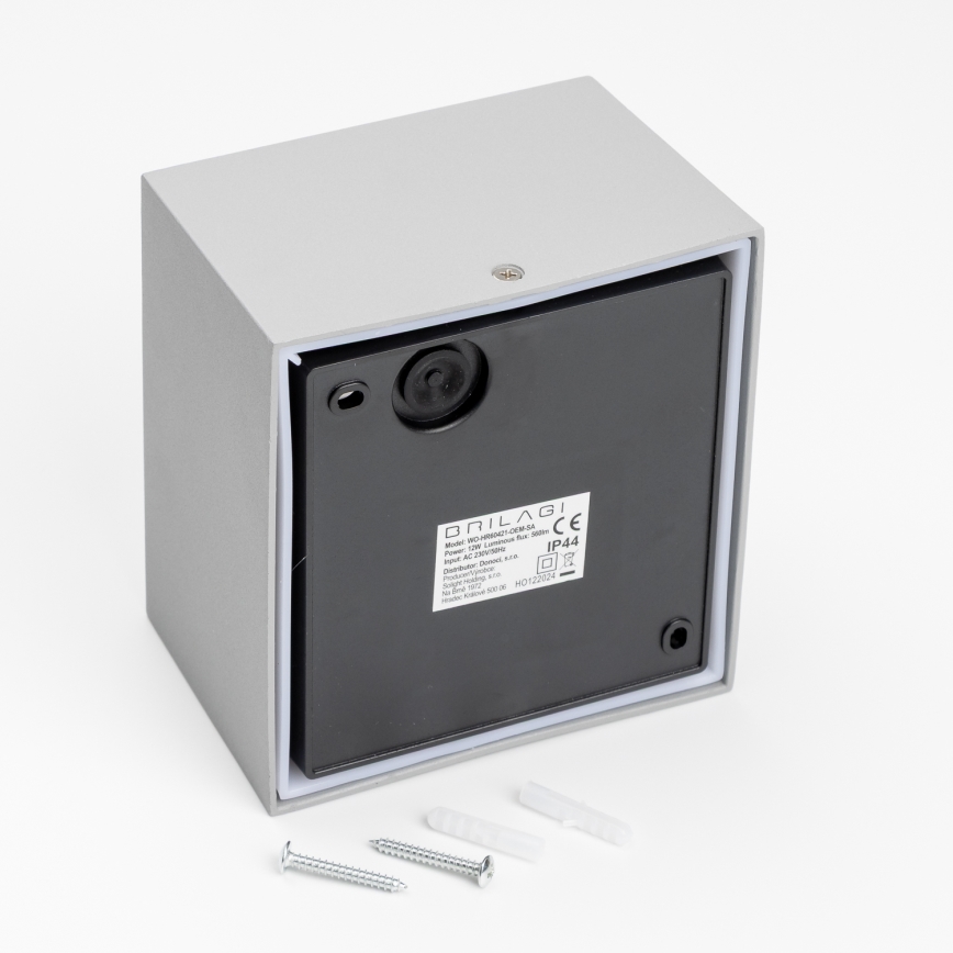 Brilagi - Aplique LED para exterior TERNI LED/12W/230V gris IP44