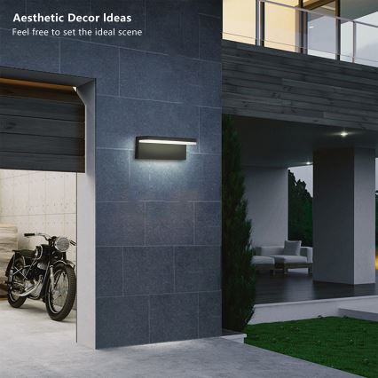 Brilagi - Aplique LED para exterior TESSI LED/10W/230V negro IP54