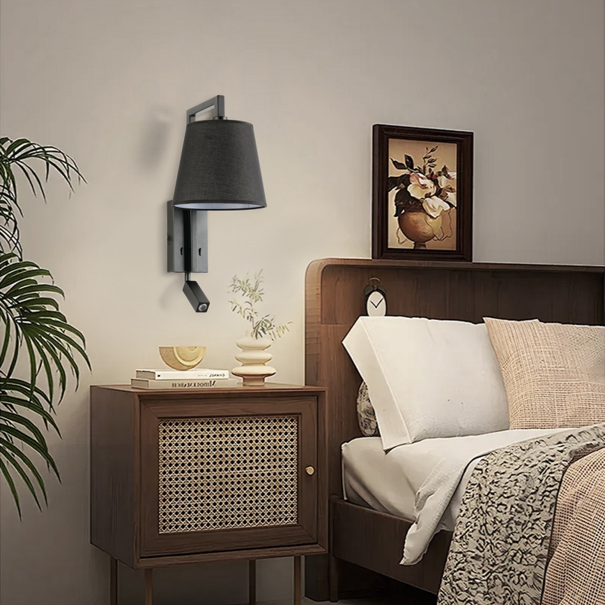 Brilagi - Aplique LED RAYA 1xE14/40W/230V + LED/3W negro