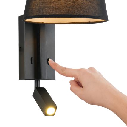 Brilagi - Aplique LED RAYA 1xE14/40W/230V + LED/3W negro