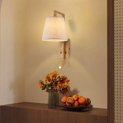 Brilagi - Aplique LED RAYAS 1xE14/40W/230V + LED/3W lino/beige