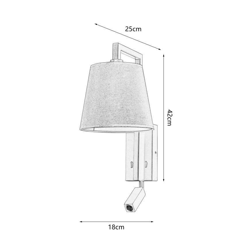 Brilagi - Aplique LED RAYAS 1xE14/40W/230V + LED/3W lino/beige