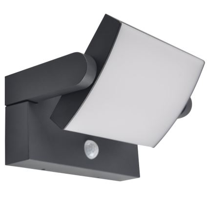 Brilagi - Aplique solar LED de pared con sensor de movimiento y crepuscular ANKLE LED/10W/3,7V 3000 mAh 3000K IP65 antracita