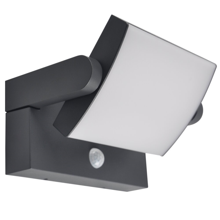 Brilagi - Aplique solar LED de pared con sensor de movimiento y crepuscular ANKLE LED/10W/3,7V 3000 mAh 3000K IP65 antracita