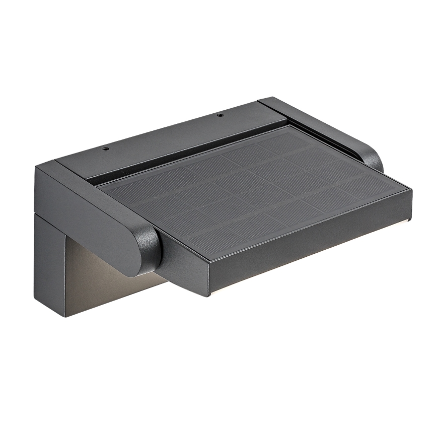 Brilagi - Aplique solar LED con sensor de movimiento y crepuscular ANKLE LED/10W/3,7V 3000 mAh 4000K IP65 antracita