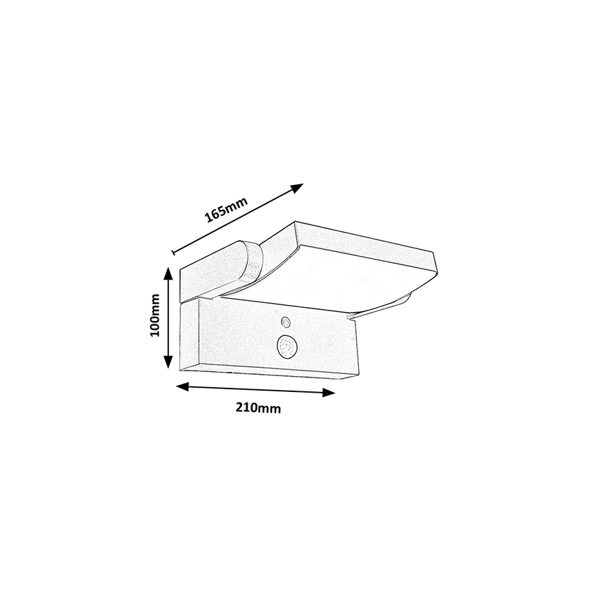 Brilagi - Aplique solar LED con sensor de movimiento y crepuscular ANKLE LED/10W/3,7V 3000 mAh 4000K IP65 antracita