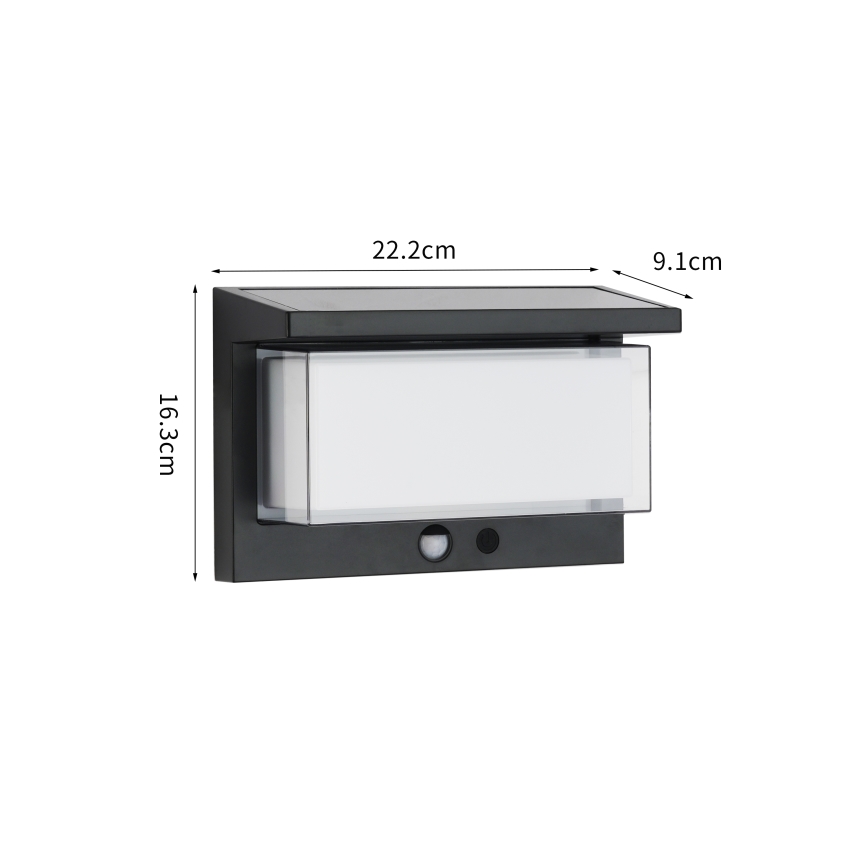 Brilagi - Aplique LED solar con sensor SOL LUME LED/10W/3,7V 4000 mAh IP44