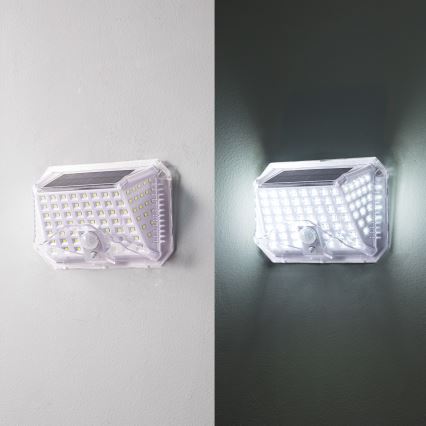 Brilagi - Aplique LED solar con sensor WALLIE LED/4W/5,5V 1200 mAh 6500K IP64 plata