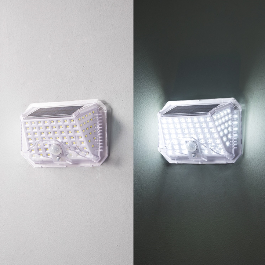 Brilagi - Aplique LED solar con sensor WALLIE LED/4W/5,5V 1200 mAh 6500K IP64 plata