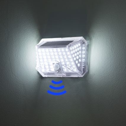 Brilagi - Aplique LED solar con sensor WALLIE LED/4W/5,5V 1200 mAh 6500K IP64 plata