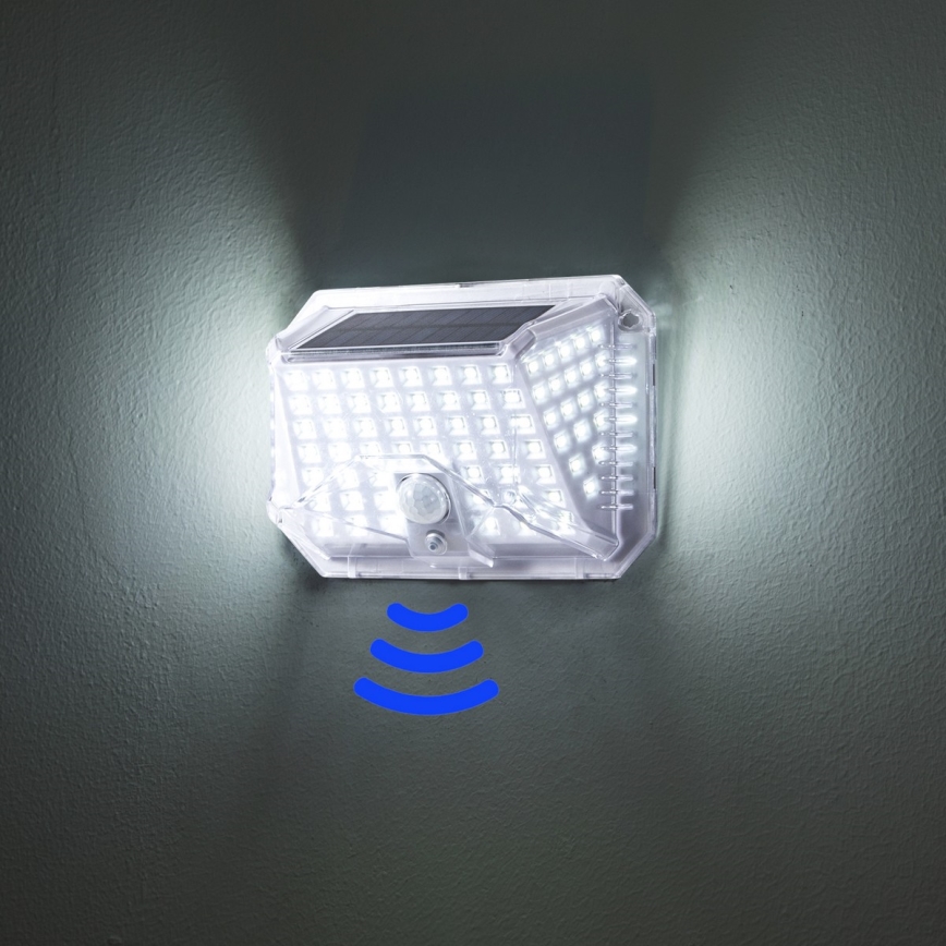 Brilagi - Aplique LED solar con sensor WALLIE LED/4W/5,5V 1200 mAh 6500K IP64 plata