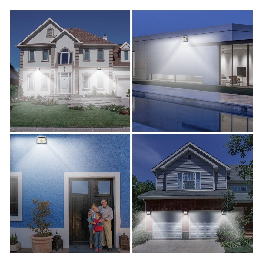 Brilagi - Aplique LED solar con sensor WALLIE LED/4W/5,5V 1200 mAh 6500K IP64 plata