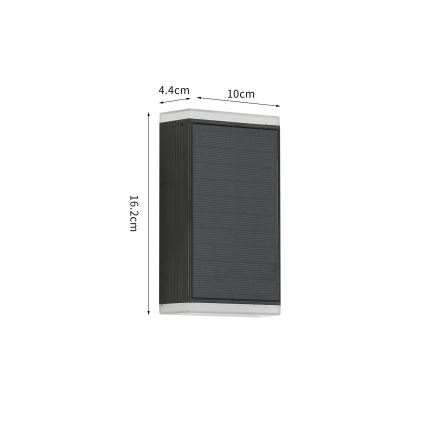 Brilagi - Aplique LED solar SOL GUARD LED/2W/3,7V 2000 mAh IP45