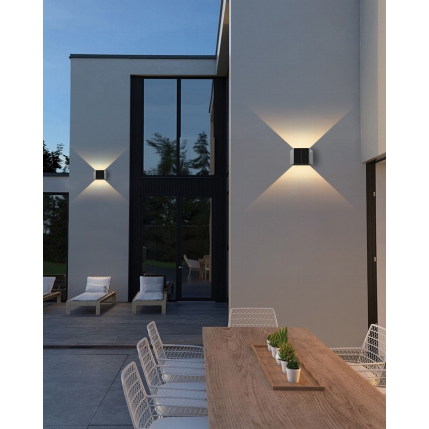 Brilagi - Aplique LED solar SOLAR CUBE LED/2W/3,2V 1300 mAh IP54