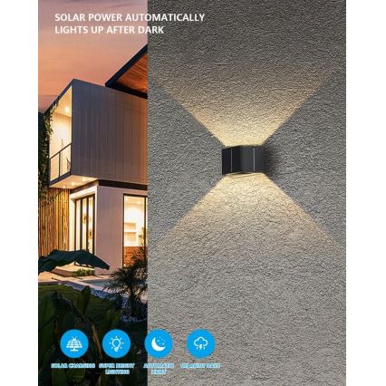 Brilagi - Aplique LED solar SOLAR CUBE LED/2W/3,2V 1300 mAh IP54