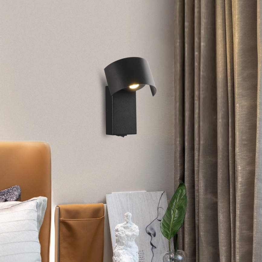 Brilagi - Aplique LED VASTO LED/3W/230V negro