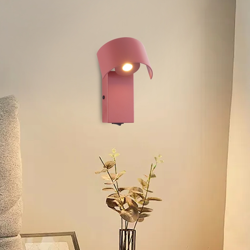 Brilagi - Aplique LED VASTO LED/3W/230V rojo burdeos