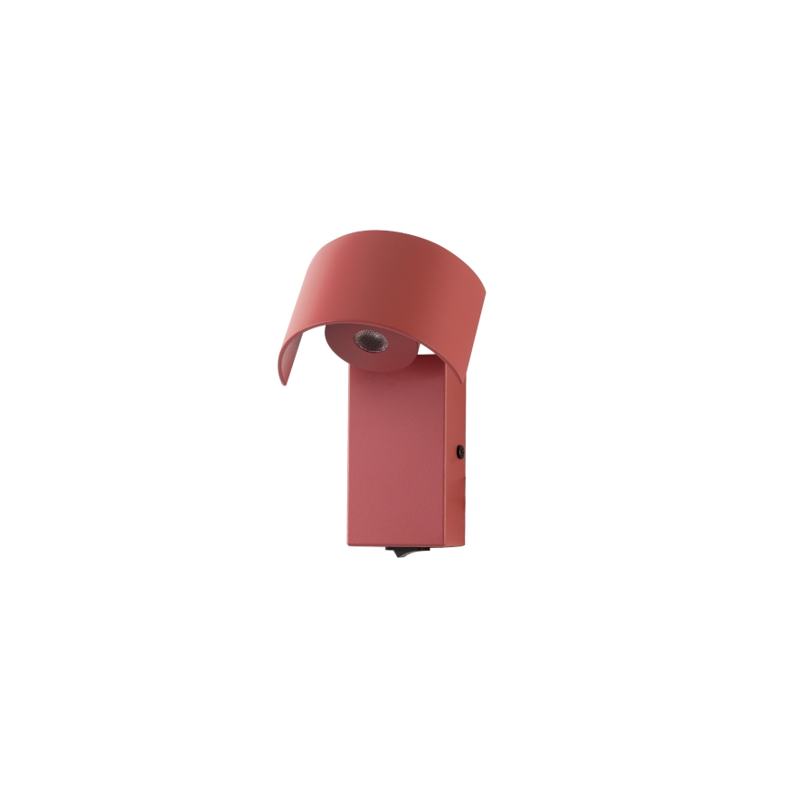 Brilagi - Aplique LED VASTO LED/3W/230V rojo burdeos