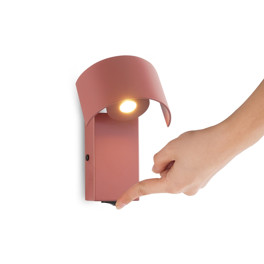 Brilagi - Aplique LED VASTO LED/3W/230V rojo burdeos