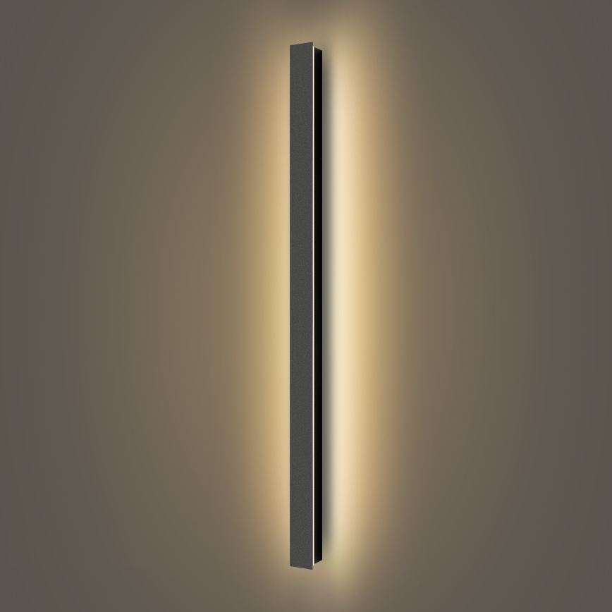 Brilagi - Aplique mural exterior LED LINEAR LED/22W/230V 3000K IP65 100 cm negro