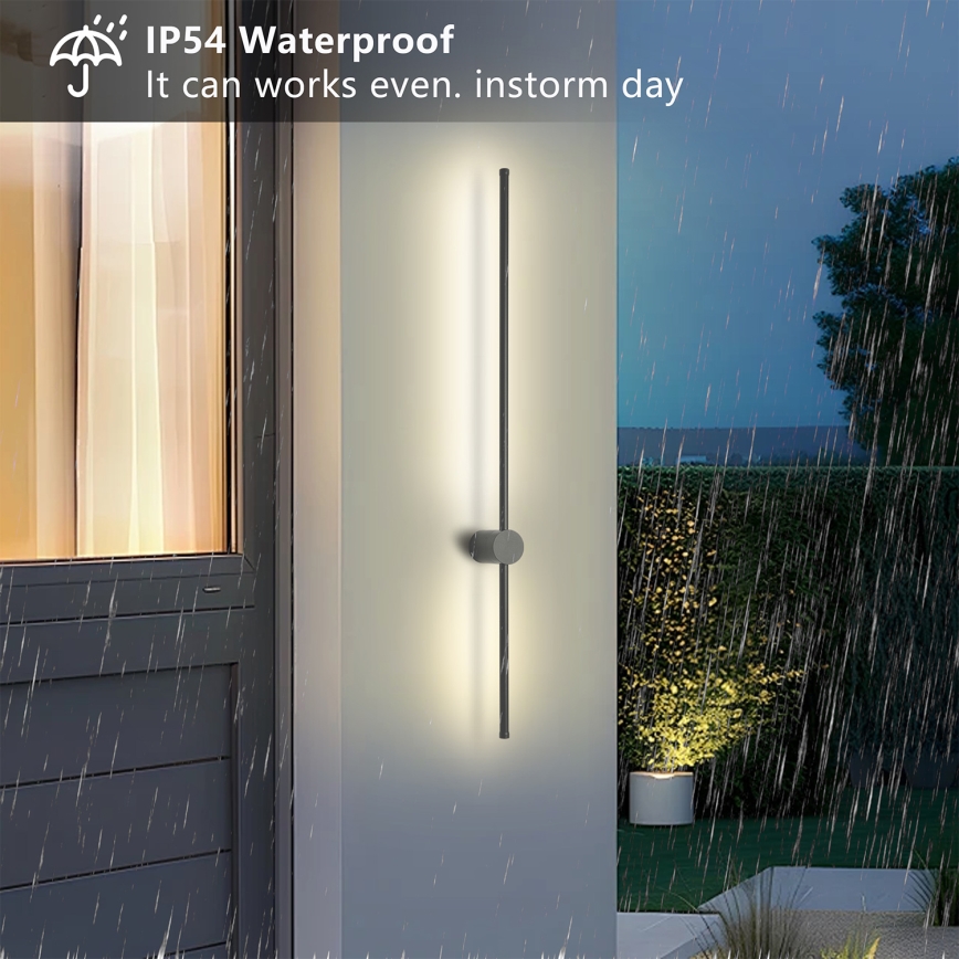 Brilagi - Aplique de pared LED para exterior AURA LED/20W/230V 4000K IP54 97 cm antracita CRI 90