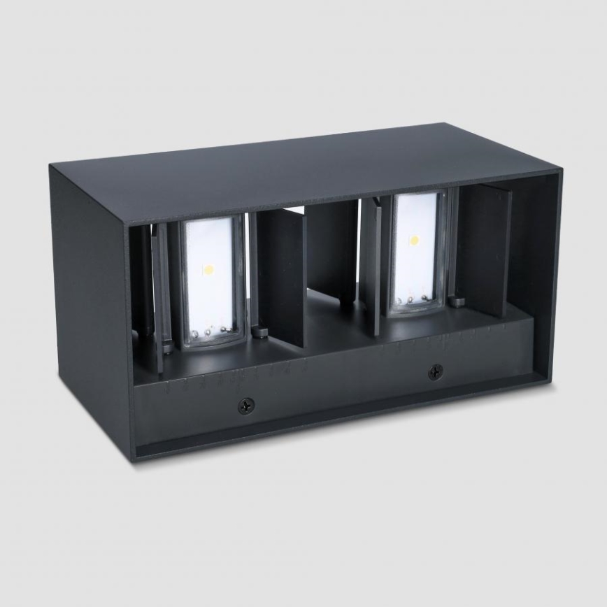Brilagi - Aplique mural LED para exterior DOUBLE CUBE LED/12W/230V negro IP65