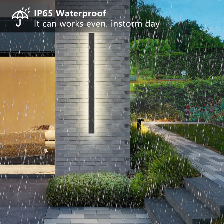 Brilagi - Luminaria LED de pared para exterior LINEAR LED/22W/230V 3000K IP65 100 cm antracita IRC 90