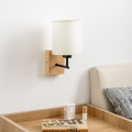 Brilagi - Aplique NUBILA WOOD 1xE27/25W/230V roble/negro/color crema