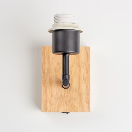 Brilagi - Aplique NUBILA WOOD 1xE27/25W/230V roble/negro/color crema