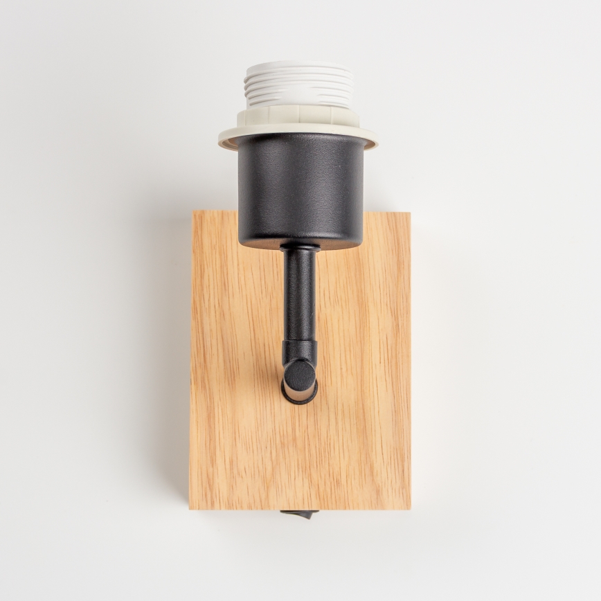 Brilagi - Aplique NUBILA WOOD 1xE27/25W/230V roble/negro/color crema