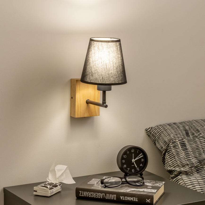 Brilagi - Aplique NUBILA WOOD 1xE27/25W/230V roble/negro