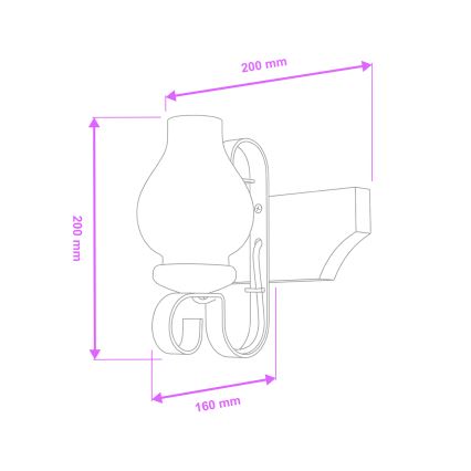 Brilagi - Aplique QUEEN 1xE14/40W/230V haya/nogal