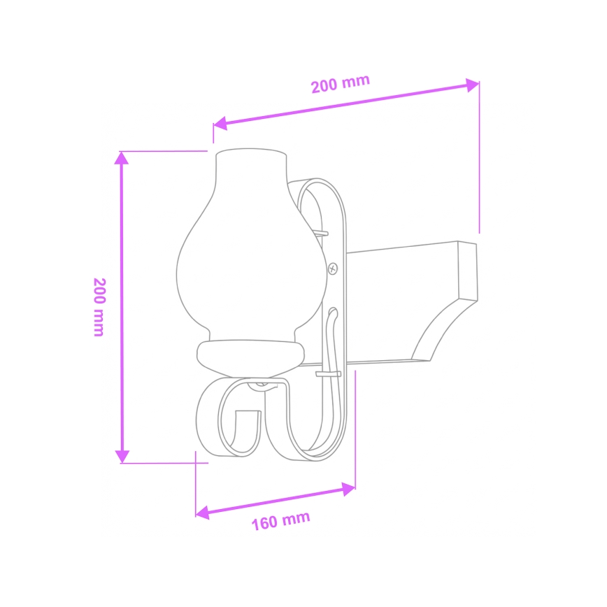 Brilagi - Aplique QUEEN 1xE14/40W/230V haya/nogal