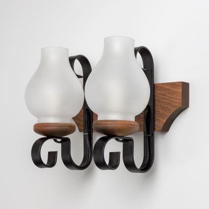 Brilagi - Aplique QUEEN 2xE14/40W/230V haya/nogal