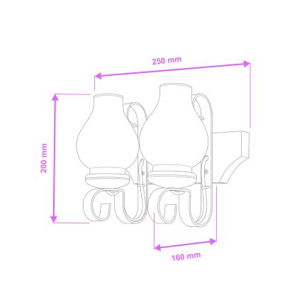 Brilagi - Aplique QUEEN 2xE14/40W/230V haya/nogal
