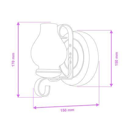 Brilagi - Aplique ROATA APLICA 1xE14/40W/230V haya
