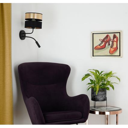Brilagi - Aplique ROYAL 1xE27/15W/230V + 1xG9/3W negro/dorado