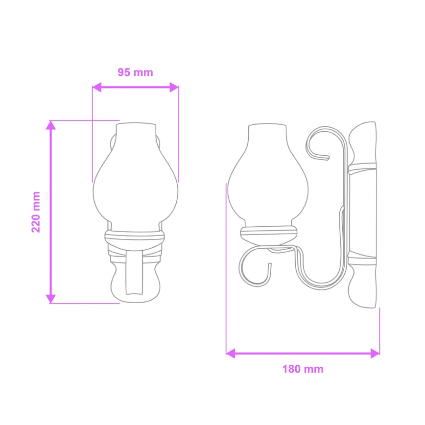 Brilagi - Aplique RUSTIC 1xE14/40W/230V haya