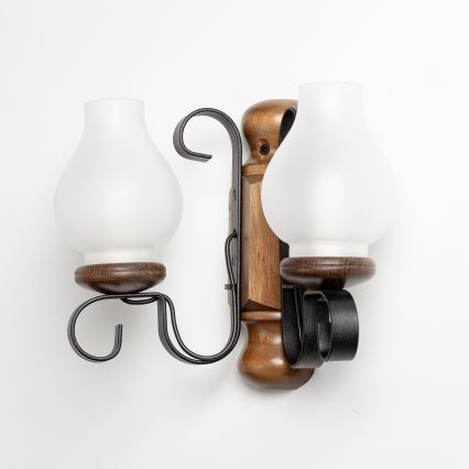 Brilagi - Aplique RUSTIC 2xE14/40W/230V haya/nogal