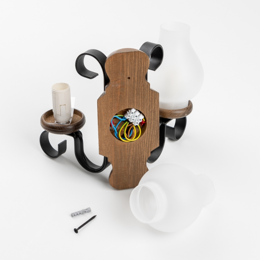 Brilagi - Aplique RUSTIC 2xE14/40W/230V haya/nogal