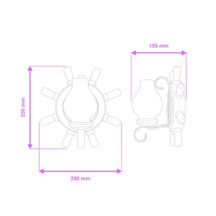 Brilagi - Aplique TIMONA 1xE14/40W/230V haya/nogal