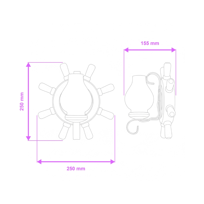 Brilagi - Aplique TIMONA 1xE14/40W/230V haya/nogal