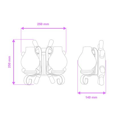 Brilagi - Aplique TIMONA 2xE14/40W/230V haya