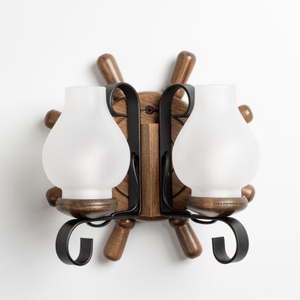 Brilagi - Aplique TIMONA 2xE14/40W/230V haya/nogal