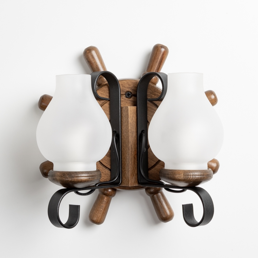 Brilagi - Aplique TIMONA 2xE14/40W/230V haya/nogal