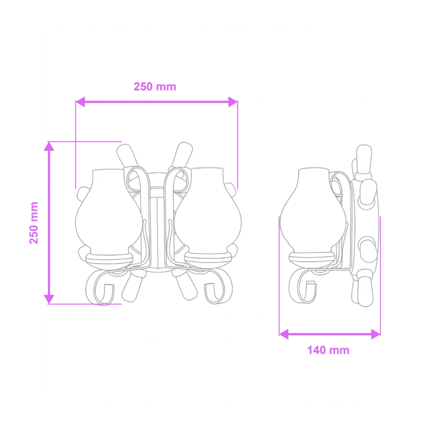 Brilagi - Aplique TIMONA 2xE14/40W/230V haya/nogal
