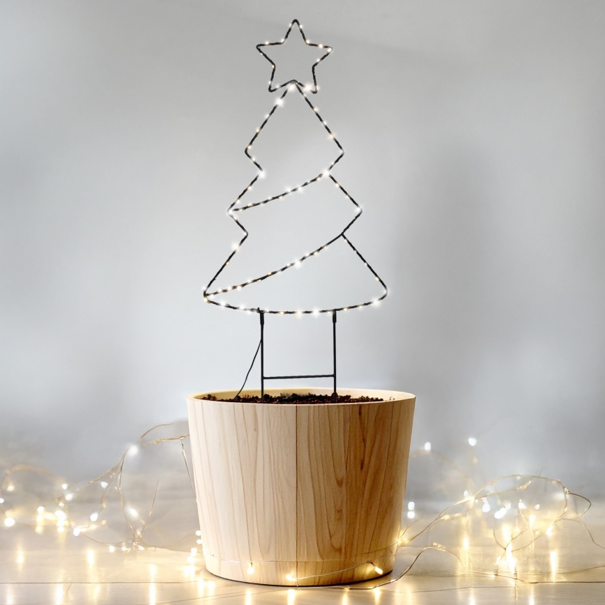 Brilagi - Árbol de Navidad LED para exterior, alimentado por 3xAA, IP44