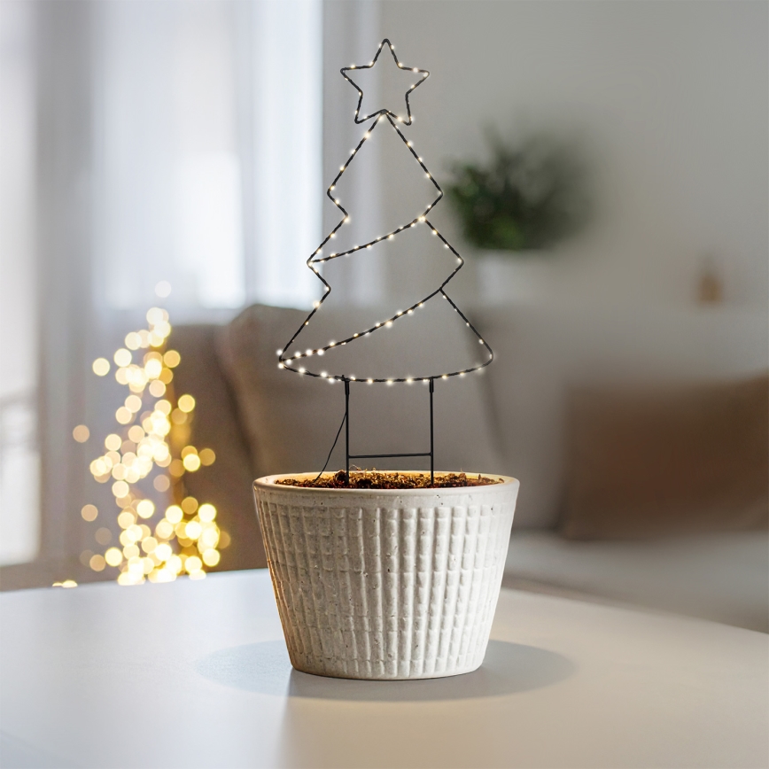 Brilagi - Árbol de Navidad LED para exterior, alimentado por 3xAA, IP44